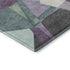 8' X 8' Purple Ivory And Teal Geometric Washable Round Rug With UV Protection