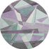 8' X 8' Purple Ivory And Teal Geometric Washable Round Rug With UV Protection