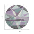 8' X 8' Purple Ivory And Teal Geometric Washable Round Rug With UV Protection