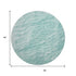 8' X 8' Aqua And Ivory Abstract Washable Round Rug With UV Protection
