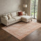 8' Coral And Ivory Abstract Washable Area Rug With UV Protection