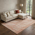 8' Coral And Ivory Abstract Washable Area Rug With UV Protection