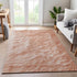 8' Coral And Ivory Abstract Washable Area Rug With UV Protection