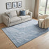 5' X 8' Denim Blue And Ivory Abstract Washable Area Rug With UV Protection