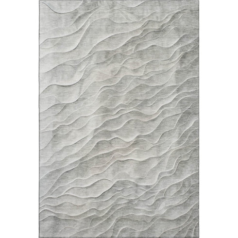 9' X 12' Taupe And Ivory Abstract Washable Area Rug With UV Protection