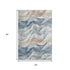 5' X 8' Blue Beige And Ivory Abstract Washable Area Rug With UV Protection