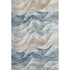 5' X 8' Blue Beige And Ivory Abstract Washable Area Rug With UV Protection