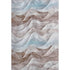 5' X 8' Coffee Blue And Ivory Abstract Washable Area Rug With UV Protection
