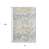 8' Silver Gold And Ivory Abstract Washable Area Rug With UV Protection