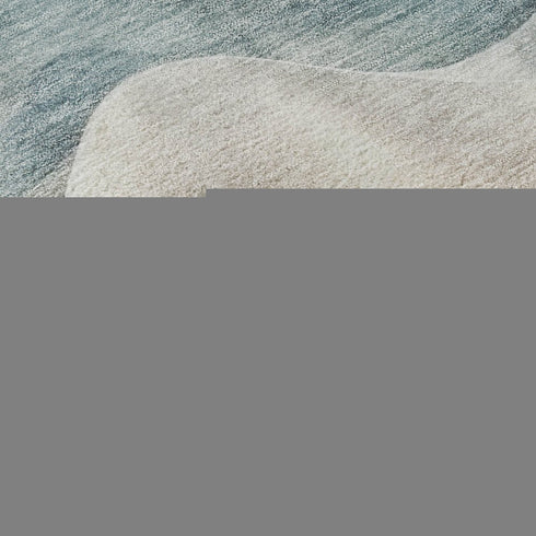 8' X 8' Teal Peach And Ivory Abstract Washable Round Rug With UV Protection