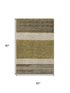 5' X 8' Coffee Ivory And Gray Striped Washable Area Rug With UV Protection