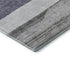 5' X 8' Denim Blue Ivory And Gray Striped Washable Area Rug With UV Protection