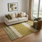 5' X 8' Gold Ivory And Gray Striped Washable Area Rug With UV Protection