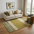 5' X 8' Gold Ivory And Gray Striped Washable Area Rug With UV Protection