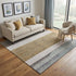5' X 8' Coffee Ivory And Taupe Striped Washable Area Rug With UV Protection