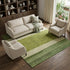 9' X 12' Olive Green And Ivory Striped Washable Area Rug With UV Protection