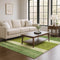 9' X 12' Olive Green And Ivory Striped Washable Area Rug With UV Protection