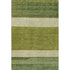 9' X 12' Olive Green And Ivory Striped Washable Area Rug With UV Protection
