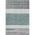 5' X 8' Teal Ivory And Gray Striped Washable Area Rug With UV Protection