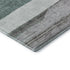 5' X 8' Teal Ivory And Gray Striped Washable Area Rug With UV Protection