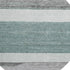 8' Teal Ivory And Gray Striped Washable Round Rug With UV Protection