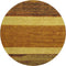 8' Terra Cotta Gold And Brown Striped Washable Round Rug With UV Protection
