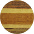8' Terra Cotta Gold And Brown Striped Washable Round Rug With UV Protection