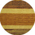 8' Terra Cotta Gold And Brown Striped Washable Round Rug With UV Protection