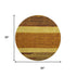 8' Terra Cotta Gold And Brown Striped Washable Round Rug With UV Protection