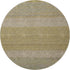 8' Wheat Gold And Linen Striped Washable Round Rug With UV Protection
