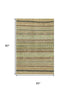5' X 8' Beige Taupe And Brown Striped Washable Area Rug With UV Protection