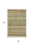 8' X 10' Beige Taupe And Brown Striped Washable Area Rug With UV Protection