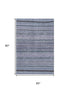 5' X 8' Blue And Gray Striped Washable Area Rug With UV Protection