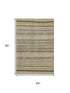 5' X 8' Chocolate Gray And Ivory Striped Washable Area Rug With UV Protection