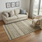 5' X 8' Chocolate Gray And Ivory Striped Washable Area Rug With UV Protection