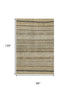 8' X 10' Chocolate Gray And Ivory Striped Washable Area Rug With UV Protection