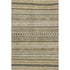 8' X 10' Chocolate Gray And Ivory Striped Washable Area Rug With UV Protection