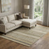 8' X 10' Chocolate Gray And Ivory Striped Washable Area Rug With UV Protection