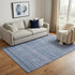 5' X 8' Denim Blue And Gray Striped Washable Area Rug With UV Protection