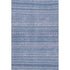5' X 8' Denim Blue And Gray Striped Washable Area Rug With UV Protection