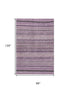 8' X 10' Plum And Gray Striped Washable Area Rug With UV Protection