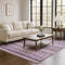 8' X 10' Plum And Gray Striped Washable Area Rug With UV Protection