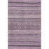 8' X 10' Plum And Gray Striped Washable Area Rug With UV Protection