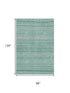 8' X 10' Turquoise And Teal Striped Washable Area Rug With UV Protection