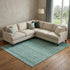 8' X 10' Turquoise And Teal Striped Washable Area Rug With UV Protection