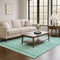 8' X 10' Turquoise And Teal Striped Washable Area Rug With UV Protection