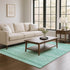 8' X 10' Turquoise And Teal Striped Washable Area Rug With UV Protection