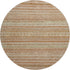 8' Terra Cotta Gold And Beige Striped Washable Round Rug With UV Protection