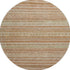 8' Terra Cotta Gold And Beige Striped Washable Round Rug With UV Protection