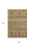 5' X 8' Beige Gold And Gray Medallion Washable Area Rug With UV Protection
